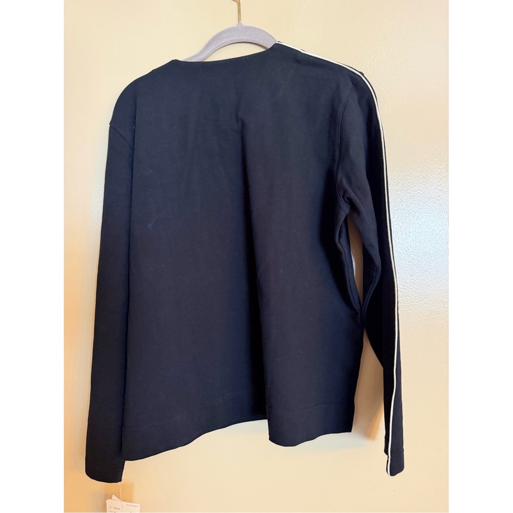 Liz Claiborne Liz & Co Womens Black Quarter Zip Sweatshirt Modern Contrast M - Picture 3 of 5